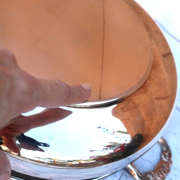 ENGLISH SILVER MFG CORP USA BY LEONARD FOOTED CASSEROLE DISH WITH LID - Picture 15 of 16